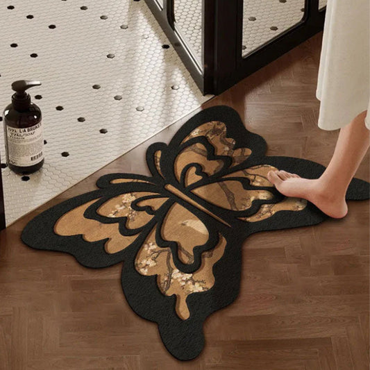 Tapis de diatomées Retro Butterfly - séchage rapide et antidérapant