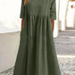 👗Réduction pour le début de l'été💝Robe décontractée en coton à col ras du cou et à poches pour femmes(🔥50% de réduction)