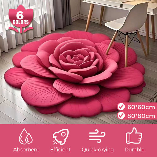 🔥Vente chaude 50% de réduction💕Tapis en peluche florale et terre de diatomées