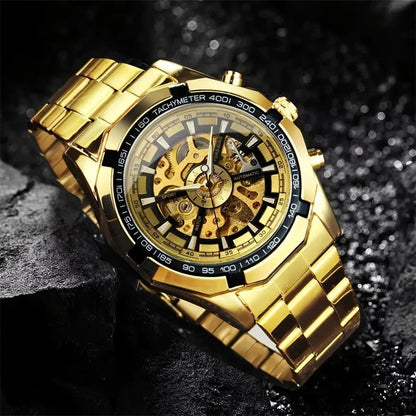 Montre mécanique automatique haut de gamme pour homme à cadran squeletté intégral