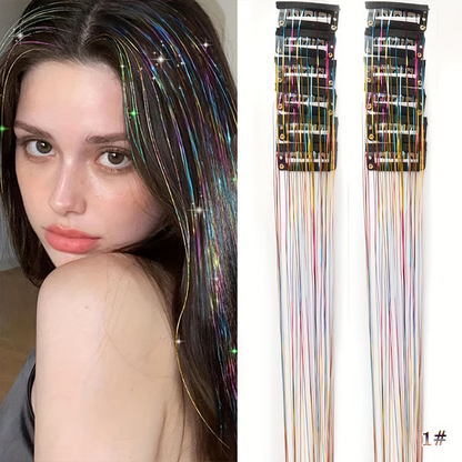 🏆 Flash Sale: 49% OFF! ⚡ Over 50,000 Sold! Almost Sold Out – ✨ Clip-In Hair Tinsel Glitter Extensions (Set of 12)