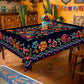 ⏳Spécial à durée limitée⏰Nappe mexicaine à fleurs avec bord festonné🏵️