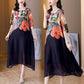 Robe Élégante Flottante à Imprimé Floral pour Femmes en Grande Taille