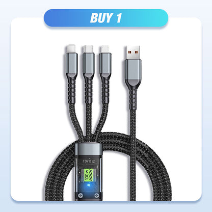 🔥2025 ventes chaudes🔥Chargement super rapide 100w, câble de données transparent 3-en-1