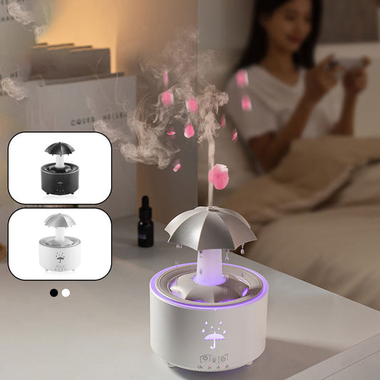 🌈💧Humidificateur d'aromathérapie à gouttes de pluie rotatives à 7 couleurs💧🌈Spectacle lumineux coloré Brume parfumée créant une atmosphère de rêve à la maison