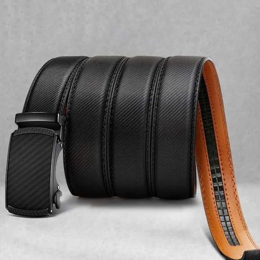 🔥Ceinture à cliquet en cuir avec boucle réglable