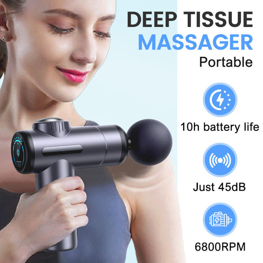 💥Masseur portable pour tissus profonds avec 6 vitesses & 8 têtes🎁