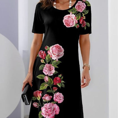 🌸 50% de réduction pour une durée limitée 💐 Robe à manches courtes Rose Bloom