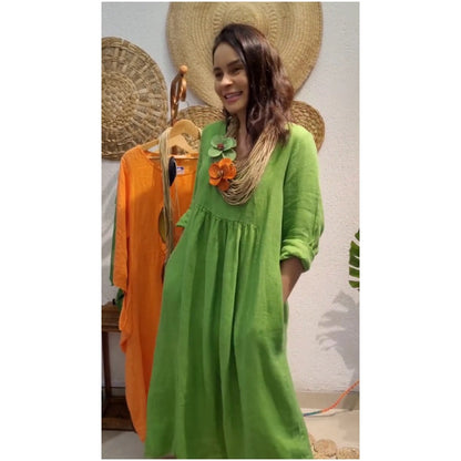💖Vente limitée 50% DE RÉDUCTION💖Robe en lin à manches longues pour femmes, style boho décontracté