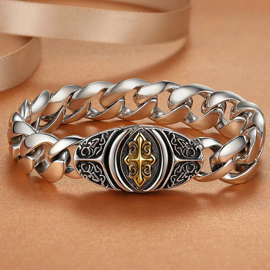 Bracelet à maillons cubains vintage pour homme