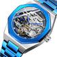 Montre mécanique de luxe squelette pour hommes