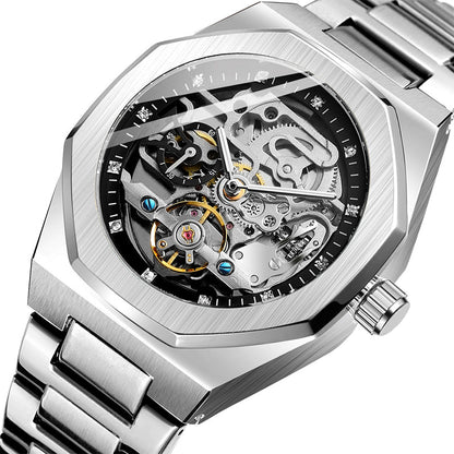 Montre mécanique de luxe squelette pour hommes