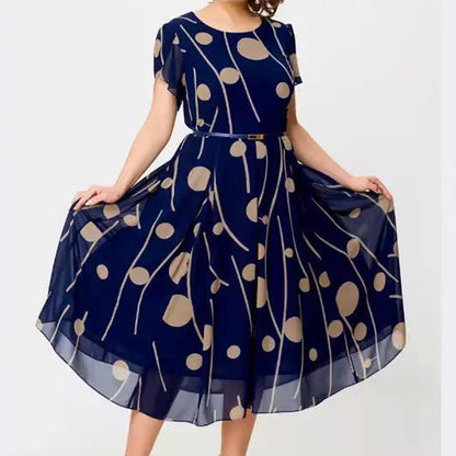 👗2025 Nouvelle conception✨️Robe à manches courtes en maille imprimée à pois