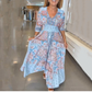 🔥Soldes d'été - 50% de réduction🔥Robe longue élégante à cordon floral pour femmes