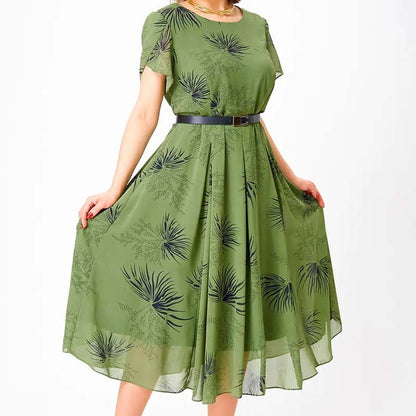 Robe midi trapèze pour femme (avec ceinture)👗