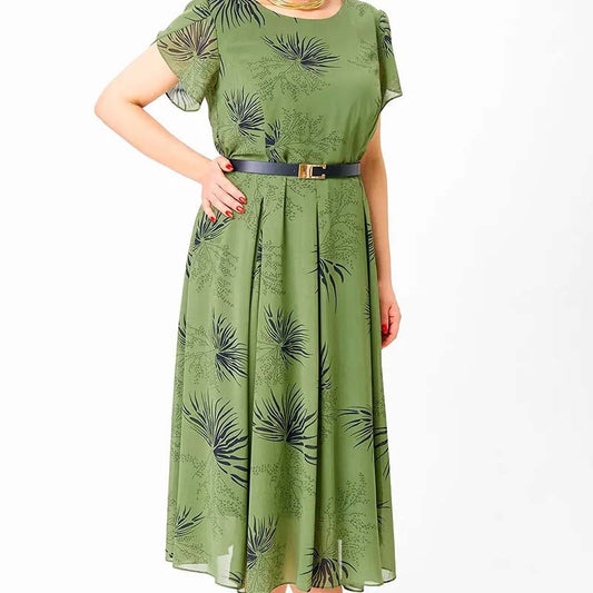 Robe midi trapèze pour femme (avec ceinture)👗
