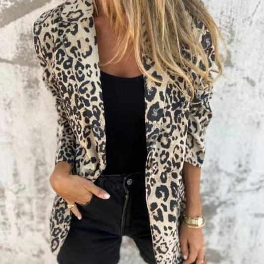 Blazer imprimé léopard tendance pour femme