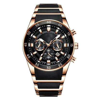 Montre à quartz multifonctionnelle étanche pour homme