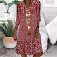 ☀Robe imprimée à manches cinq-quarts printemps/été