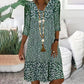 ☀Robe imprimée à manches cinq-quarts printemps/été