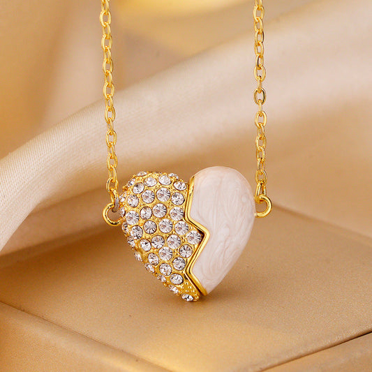 ✨ Nouveau Collier Couple 2025 📿💖Collier Cœur Magnétique Or Diamant Premium