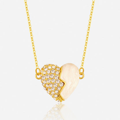 ✨ Nouveau Collier Couple 2025 📿💖Collier Cœur Magnétique Or Diamant Premium