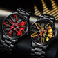 💖La plus populaire en 2025💖Montre-bracelet squelette rotative 3D pour homme avec volant de voiture
