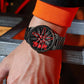 💖La plus populaire en 2025💖Montre-bracelet squelette rotative 3D pour homme avec volant de voiture