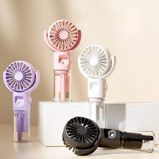 🌀 LIMITED-TIME 50% OFF! ✨ Portable Rechargeable Handheld Misting Fan – Nano-Mist, 4 Speeds, Type-C, Quiet