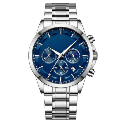 Montre à quartz en acier inoxydable pour hommes