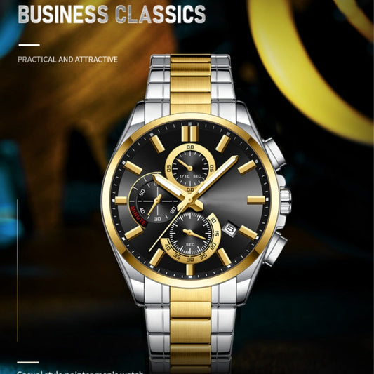 Montre-bracelet d'affaires en acier inoxydable pour homme