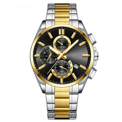 Montre-bracelet d'affaires en acier inoxydable pour homme