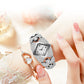 Montre à quartz rétro pour femme avec strass scintillants