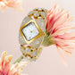 Montre à quartz rétro pour femme avec strass scintillants