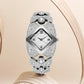 Montre à quartz rétro pour femme avec strass scintillants