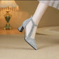 Escarpins à talons hauts sexy en maille à bout pointu pour femmes