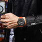 Montre-bracelet squelette de luxe à quartz avec fonction calendrier