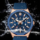 Montre-bracelet squelette de luxe à quartz avec fonction calendrier