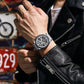 Montre-bracelet squelette de luxe à quartz avec fonction calendrier