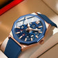 Montre-bracelet squelette de luxe à quartz avec fonction calendrier