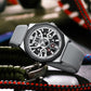 Montre-bracelet squelette de luxe à quartz avec fonction calendrier