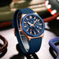 Montre-bracelet squelette de luxe à quartz avec fonction calendrier