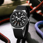 Montre-bracelet squelette de luxe à quartz avec fonction calendrier