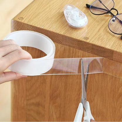 Ruban nano-magique transparent sans trace – Poignée double face réutilisable🧻✨