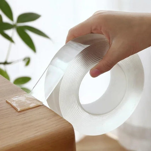 Ruban nano-magique transparent sans trace – Poignée double face réutilisable🧻✨