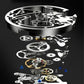 Montre mécanique automatique Squelette romain étanche pour hommes