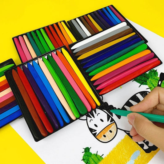 🌈Crayons triangulaires 36 couleurs - Pastels à l'huile colorés non toxiques et lavables🎨