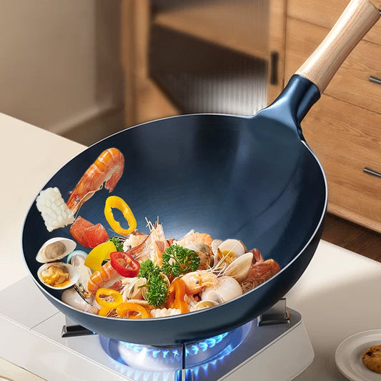 ⏳Spécial à durée limitée⏰Wok en fer antiadhésif non revêtu🍳