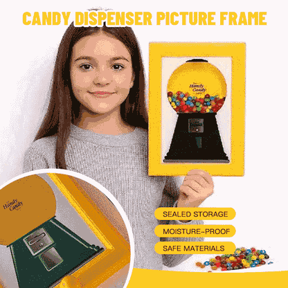 🎁Doublez le plaisir ! 🍬 Cadre photo distributeur de bonbons - À fixer au mur ou à poser sur une table🖼️