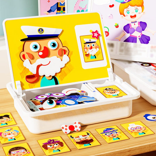 ⏳Spécial à durée limitée⏰Boîte Puzzle Magnétique Enfant avec Plateau de Jeu et Ardoise à Dessin🧩